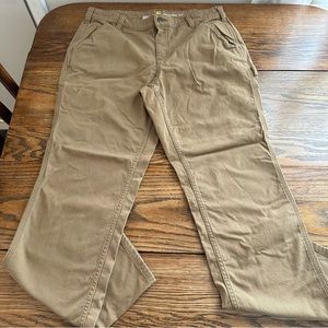 Carhartt Rugged Flex Regular Fit Canvas Work Pant Khaki Women’s 14 REG
